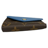 ルイ・ヴィトン LOUIS VUITTON ポルトフォイユ・ゾエ M63881 ブラウン×ブルー モノグラムキャンバス ユニセックス 二つ折り財布