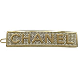 シャネル CHANEL CHANELロゴバレッタ ゴールド メタル・ストラス レディース バレッタ