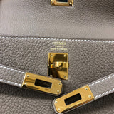 エルメス HERMES ケリー25 K刻 エトゥープ ゴールド金具 トゴ レディース ハンドバッグ