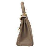 エルメス HERMES ケリー25 K刻 エトゥープ ゴールド金具 トゴ レディース ハンドバッグ