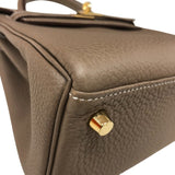 エルメス HERMES ケリー25 K刻 エトゥープ ゴールド金具 トゴ レディース ハンドバッグ