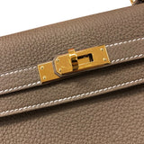 エルメス HERMES ケリー25 K刻 エトゥープ ゴールド金具 トゴ レディース ハンドバッグ