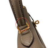 エルメス HERMES ケリー25 K刻 エトゥープ ゴールド金具 トゴ レディース ハンドバッグ