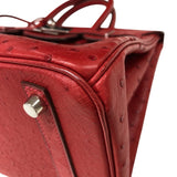 エルメス HERMES バーキン30 □M刻印 ルージュヴィフ シルバー金具 オーストリッチ レディース ハンドバッグ