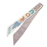 エルメス HERMES ツイリー　Chevaloscope ホワイト シルク レディース スカーフ