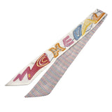 エルメス HERMES ツイリー　Chevaloscope ホワイト シルク レディース スカーフ