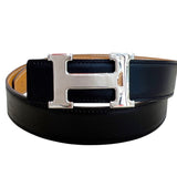 エルメス HERMES コンスタンスベルト　75㎝ □E刻 ブラック×ナチュラル　シルバー金具 ボックスカーフ/バトラー ユニセックス ベルト