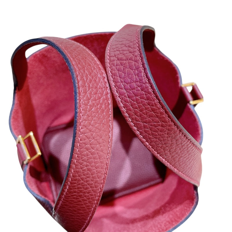 HERMES ピコタンロックMM ルージュアッシュ×ゴールド金具 エルメス HERMES ピコタンロックMM W刻印 ルージュアッシュ/ゴールド