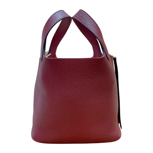 HERMES ピコタンロックMM ルージュアッシュ×ゴールド金具 エルメス HERMES ピコタンロックMM W刻印 ルージュアッシュ/ゴールド