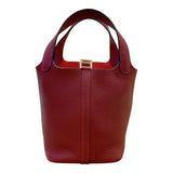 エルメス HERMES ピコタンロックMM W刻印 ルージュアッシュ/ゴールド金具 トリヨン レディース ハンドバッグ