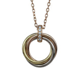 カルティエ Cartier トリニティネックレス5PD ゴールドxピンクゴールドxホワイトゴールド Au750 ジュエリー