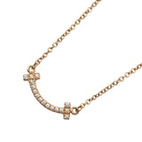 ティファニー TIFFANY＆CO Tスマイルネックレスミニ ピンクゴールド Au750 ジュエリー