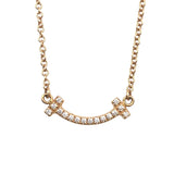 ティファニー TIFFANY＆CO Tスマイルネックレスミニ ピンクゴールド Au750 ジュエリー