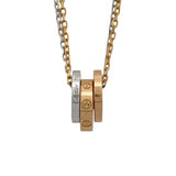 カルティエ Cartier スリーフープネックレス ホワイトゴールドxピンクゴールド 750 ジュエリー
