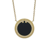 ティファニー TIFFANY＆CO T TWOネックレス K18YG オニキス ダイヤモンド ジュエリー