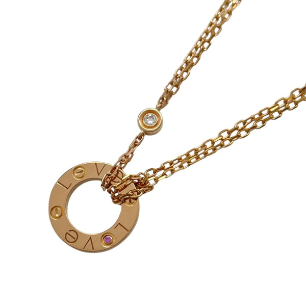 カルティエ Cartier ラブサークルネックレス K18PG ピンクサファイア