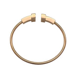 ティファニー TIFFANY＆CO Tワイヤーワイドブレス K18PG オニキス ジュエリー