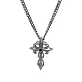 ルビークロスネックレス ホワイトゴールド K18 ルビー ジュエリー