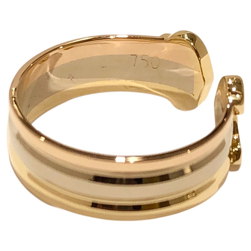 鑑定済み カルティエ Cartier 2Cリング スリーカラーゴールド 750 鑑定済み カルティエ Cartier 2Cリング スリーカラーゴールド 750 美品