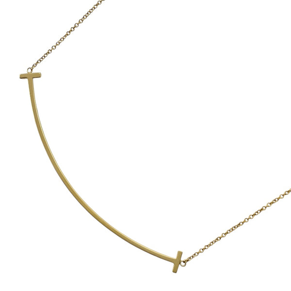 ティファニー TIFFANY＆CO Tスマイルネックレスラージ ゴールド Au750 ジュエリー