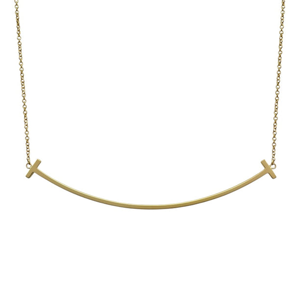 ティファニー TIFFANY＆CO Tスマイルネックレスラージ ゴールド Au750 ジュエリー