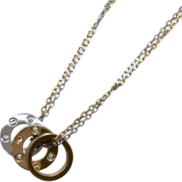 カルティエ Cartier ラブスリーフープネックレス ピンクゴールド/ホワイトゴールド 750 ジュエリー