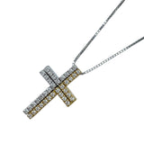 タサキ TASAKI クロスネックレス ゴールドxホワイトゴールド K18 ジュエリー