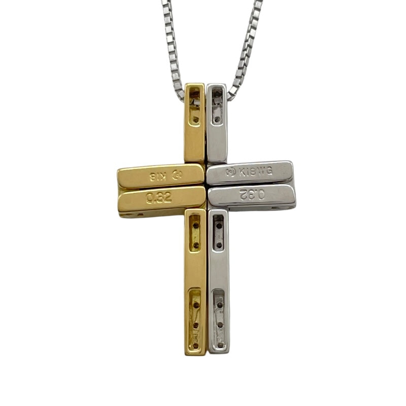 タサキ TASAKI クロスネックレス ゴールドxホワイトゴールド K18