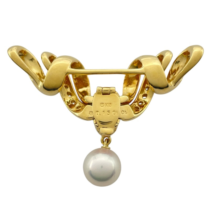 MIKIMOTO　ピンブローチ兼ペンダントトップ MIKIMOTO】ミキモト『K18YG てんとう虫 ピンブローチ 淡水パール』1 アクセサリー