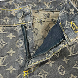 ルイ・ヴィトン LOUIS VUITTON モノグラム総柄デニムパンツ WHPA10CF7 ブラウン コットン メンズ デニムパンツ