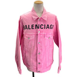 バレンシアガ BALENCIAGA フロントロゴデニムジャケット 594386 ピンク デニム メンズ デニムジャケット