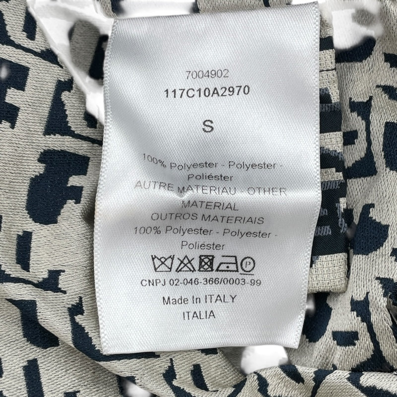 クリスチャンディオール ノーカラージャケット CDボタン　シルク混　11　L クリスチャンディオール ノーカラージャケット CDボタン シルク混 11 L