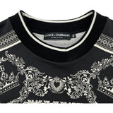 ドルチェ＆ガッバーナ Dolce & Gabbana DGロゴ総柄スウェットシャツ G90W6T ブラック コットン メンズ スウェット