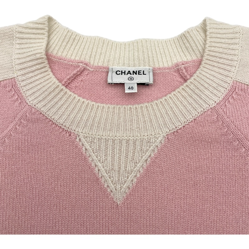 シャネル CHANEL ココマーク刺繍カシミヤニットセーター P76459 ピンク