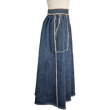 クリスチャン・ディオール Christian Dior カットオフフリンジデニムスカート 012A06A3232 インディゴ コットン レディース ロングスカート