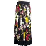 ドルチェ＆ガッバーナ Dolce & Gabbana 花柄プリーツロングスカート F4A3BT-FSATG-H ブラック シルク レディース ロングスカート