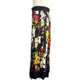 ドルチェ＆ガッバーナ Dolce & Gabbana 花柄プリーツロングスカート F4A3BT-FSATG-H ブラック シルク レディース ロングスカート