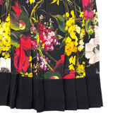 ドルチェ＆ガッバーナ Dolce & Gabbana 花柄プリーツロングスカート F4A3BT-FSATG-H ブラック シルク レディース ロングスカート