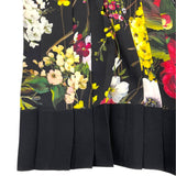 ドルチェ＆ガッバーナ Dolce & Gabbana 花柄プリーツロングスカート F4A3BT-FSATG-H ブラック シルク レディース ロングスカート