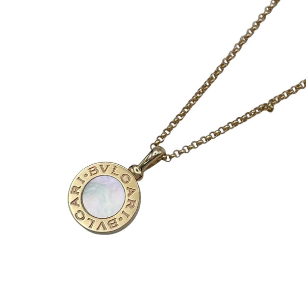 ブルガリ BVLGARI ブルガリブルガリ ホワイトシェル ネックレス ピンクゴールド Au750 ジュエリー