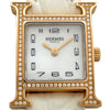 エルメス HERMES Hウォッ ミニ ホワイトシェル HH1.173 ホワイト K18PG クオーツ レディース 腕時計