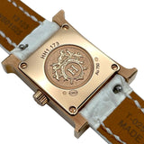 エルメス HERMES Hウォッ ミニ ホワイトシェル HH1.173 ホワイト K18PG クオーツ レディース 腕時計