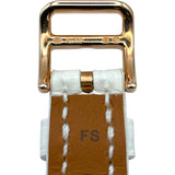 エルメス HERMES Hウォッ ミニ ホワイトシェル HH1.173 ホワイト K18PG クオーツ レディース 腕時計