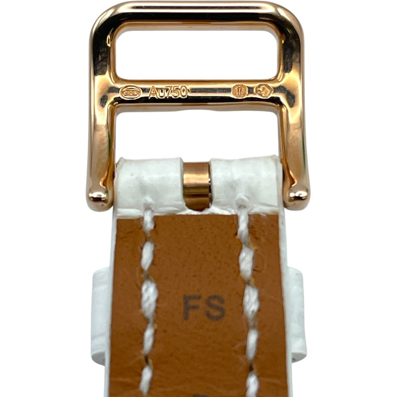 エルメス HERMES Hウォッ ミニ ホワイトシェル HH1.173 ホワイト K18PG