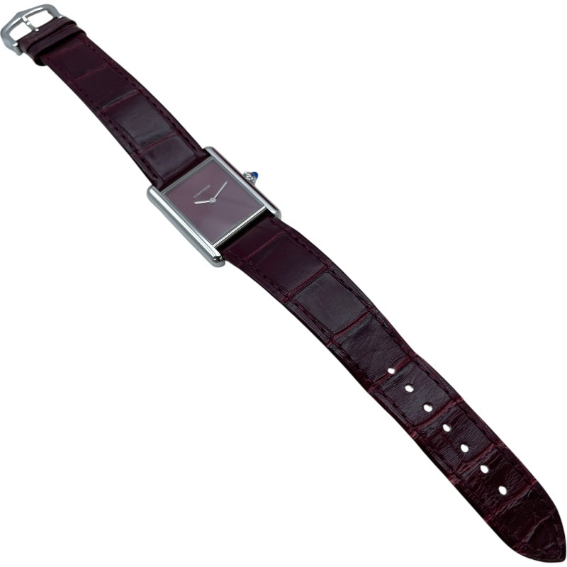 カルティエ Cartier マストタンクLM WSTA0054 ボルドー SS クオーツ レディース 腕時計 カルティエ Cartier マストタンクLM WSTA0054 ボルドー SS クオーツ