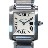 カルティエ Cartier タンクフランセーズSM W51008Q3 ホワイト ステンレススチール クオーツ レディース 腕時計
