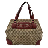 グッチ GUCCI ホースビット ウェブライン トートバッグ 296850 ベージュ/レッド GGキャンバス レディース トートバッグ