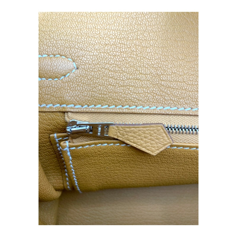 エルメス HERMES バーキン25 K刻 ナチュラルサブレ SV金具 トゴ レディース ハンドバッグ