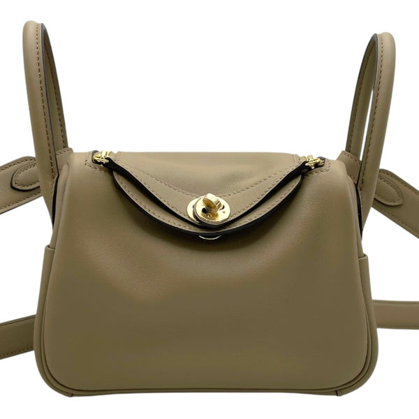 エルメス HERMES リンディミニ ヴェルソ K刻 ベージュマルファ/グリミスティ GD金具 スイフト レディース ショルダーバッグ
