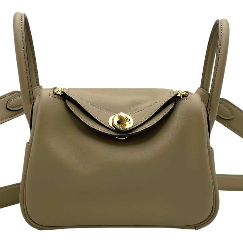 エルメス HERMES リンディミニ ヴェルソ K刻 ベージュマルファ/グリミスティ GD金具 スイフト レディース ショルダーバッグ